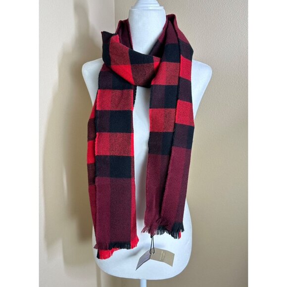 Burberry Wool Cashmere Giant Exploded Nova Check Lash Fringe Scarf Claret - Picture 8 of 8